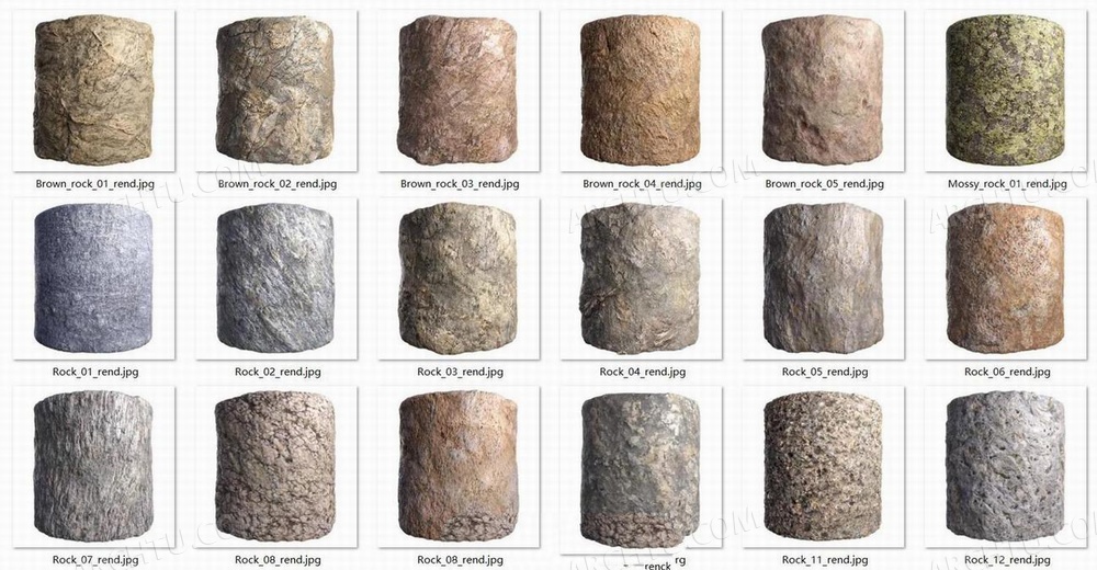 [精品]18款Lumion9自然岩石石块材质贴图