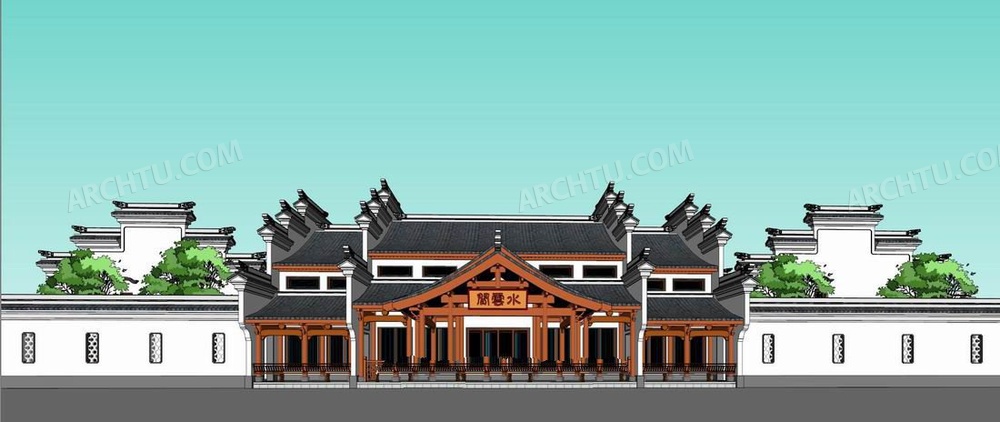 [精品]34套SketchUp精细模型第二期汉唐风伊斯兰风格傣式特色建筑合集