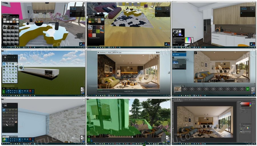 Lumion9系列教学视频客厅和厨房室内白天场景渲染