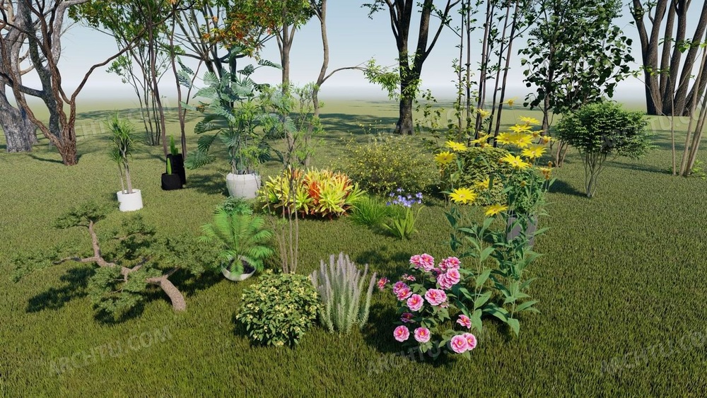 36款Lumion各版本通用建筑景观规划植物配景素材模型库