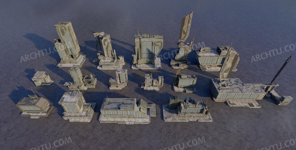 [精品]15款Lumion各版本通用精品模型素材系列未来科幻城市建筑第二期