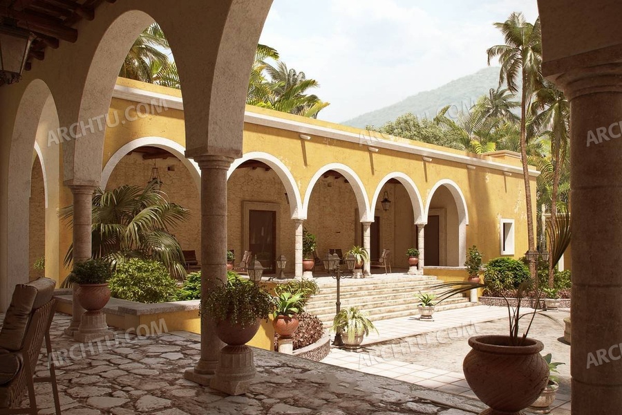 10个国外墨西哥庄园室外建筑高精模型-3DMAX渲染表现场景源文件