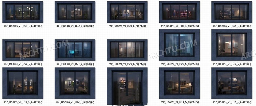 [lumion]15组Lumion11通用渲染表现模型合集资源  EXR室内场景内景客厅卧室模型