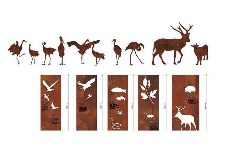 生态湿地公园景观景观小品动物剪影镂空警示介绍牌草图大-景观建筑资源