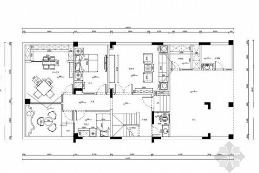 重庆原创中式三层商业别墅室内装修CAD施工图有效果