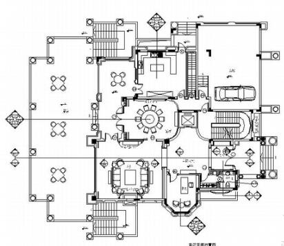 深圳欧式美式风格豪华三层商业别墅室内CAD装修施工图