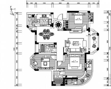 江苏新中式风格优雅复式住宅CAD施工图（有效果图）