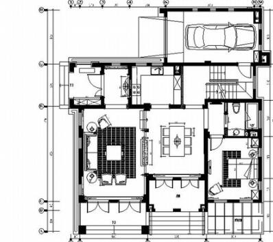 江苏高档欧式美式古典风格两层商业别墅样板房室内装修施工图
