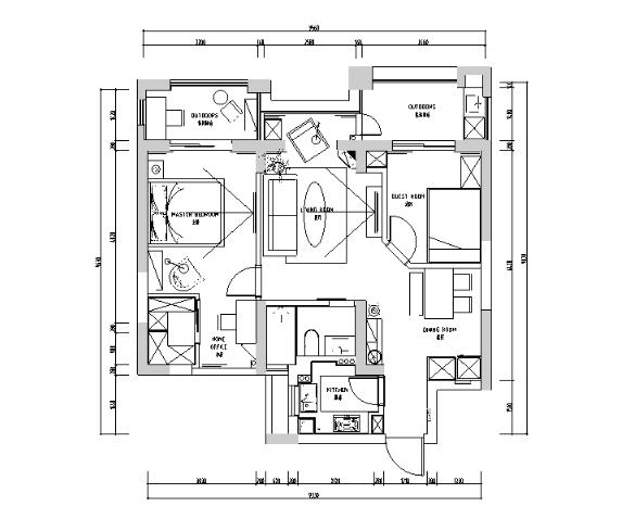 简约休闲风德盛博奥城住宅设计施工图（附效果图）