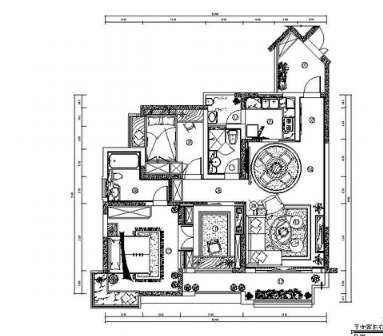 重庆精装美式风格经典三居室住宅装修施工图（有实景）