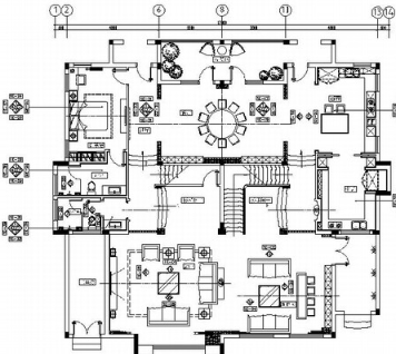 原创长沙私人豪宅商业别墅室内施工图（有效果图及水电系