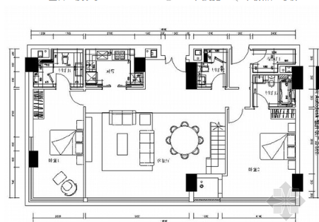 浙江138平LOFT风格两层住宅室内装修施工图