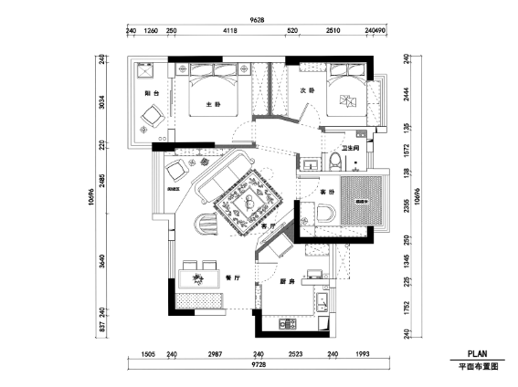 美式风格风格私人住宅室内装修施工图+效果图