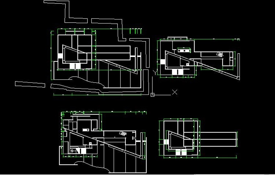 建筑图纸G0238成羽町美术馆SU模型+cad平面有尺寸安藤忠雄TadaoAndo建筑资源