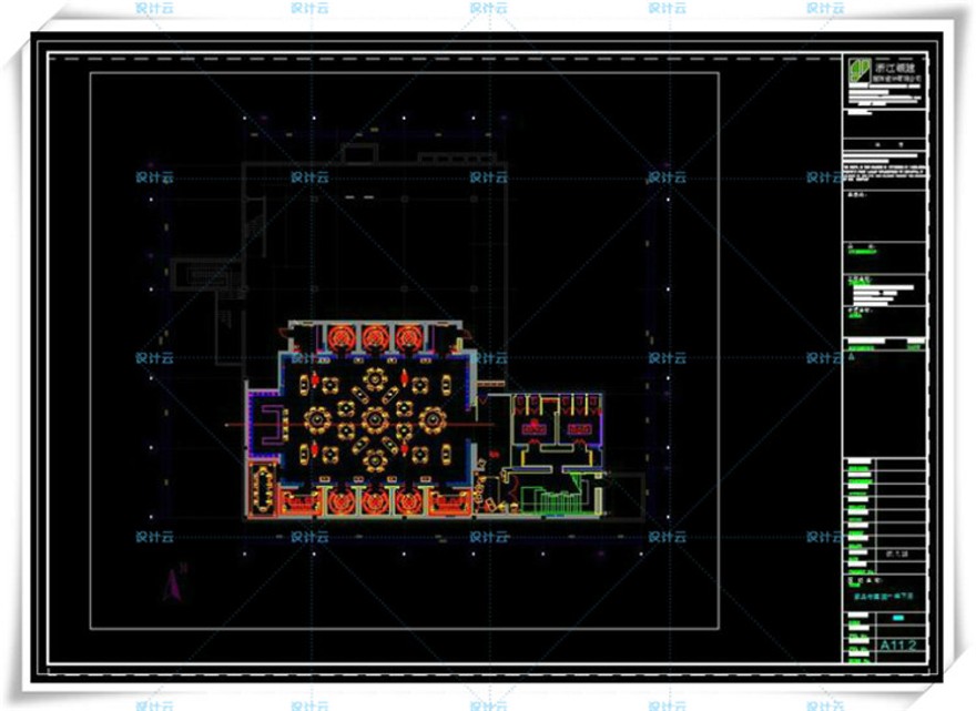 完整如恩(Neriamp;Hu)-北京黄埔会餐厅设计CAD施工图+实景照