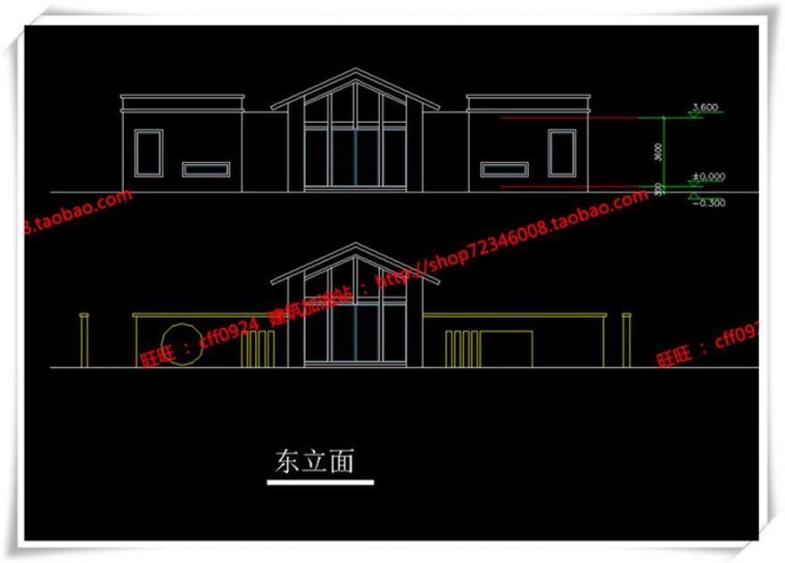 建筑图纸240公建售楼处新中式风格cad平立面总图+SU模型+效果图