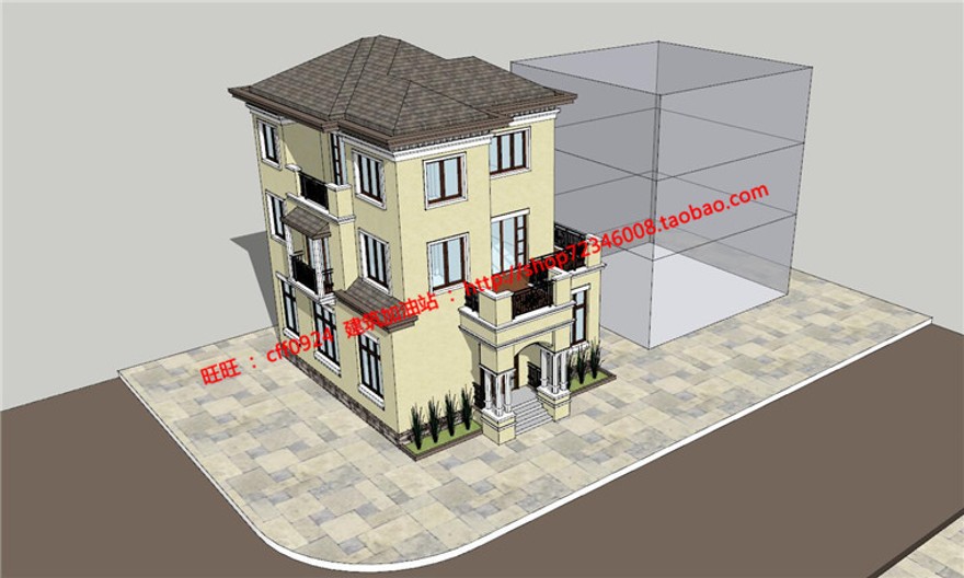 独栋商业别墅农村自建房屋建筑方案设计有su模型cad图纸建筑资源