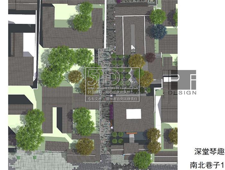 成套-成都宽窄巷子中式商业街景观设计文本+SU模型+CAD施工图
