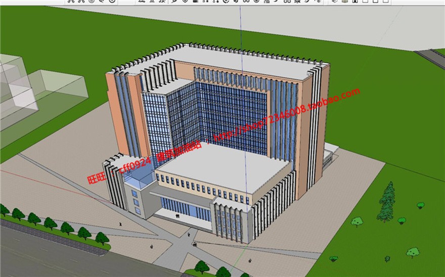 旅馆建筑方案设计psd排版展板cad图纸+su模型+效果图