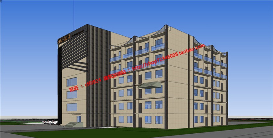 山地住宅旅馆学生建筑方案设计cad图纸排版效果图su模型