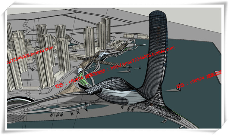 建筑图纸176公建高层住宅酒店建筑方案设计su模型+效果图+3D