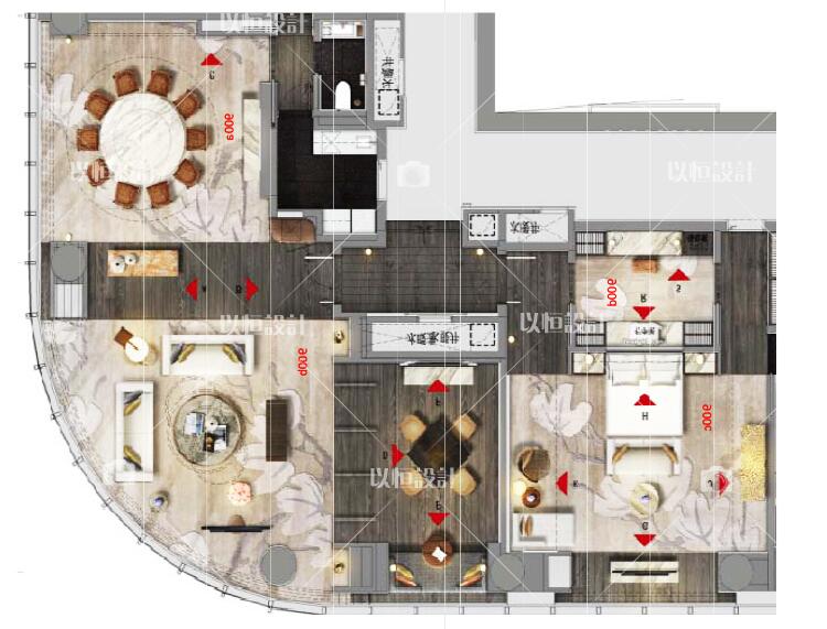 资源素材连锁酒店深化设计温馨暖色高品质建筑景观CAD施工效果图