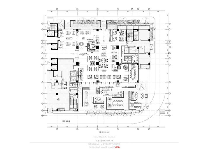 资源素材中式星级酒店挑高大气公共空间大厅设计cad施工图效果图