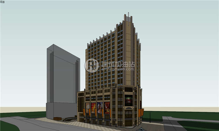 建筑资源72高层住宅办公办公设计综合体SU模型cad图纸效果图