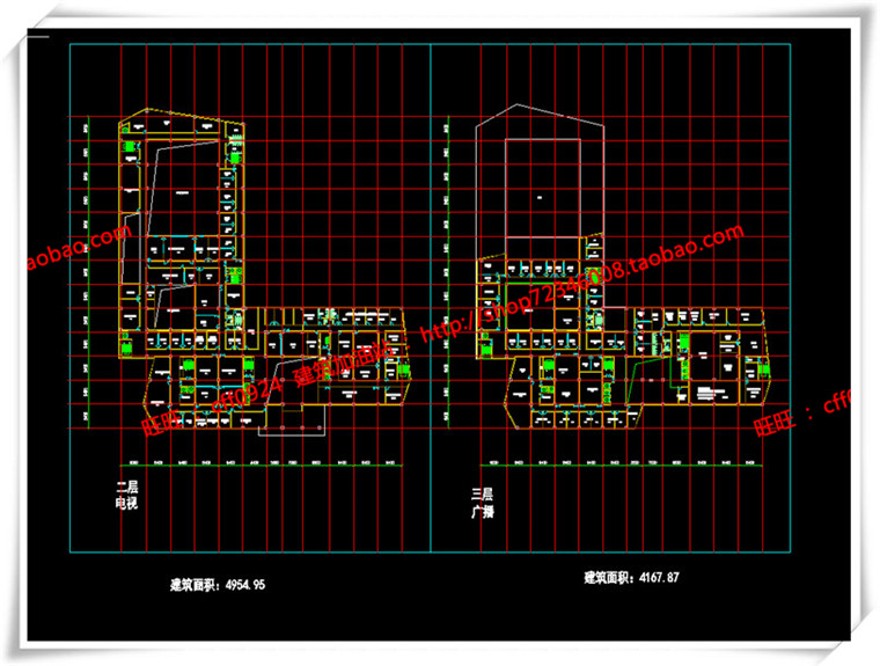 建筑图纸102建电视台传媒中心办公CAD平立面su模型+效果图+cad图纸