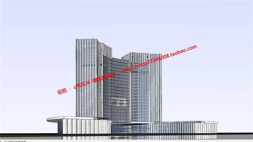办公行政楼全套中标景观建筑规划项目su模型cad图纸效果图文本jpg