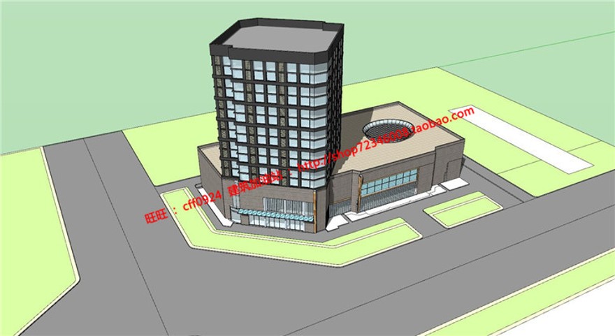 su模型cad图纸和lumion文件效果图的高层住宅办公写字楼