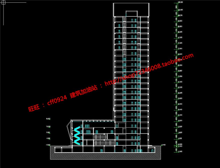 高层住宅办公楼建筑方案设计su模型+cad图纸+文本