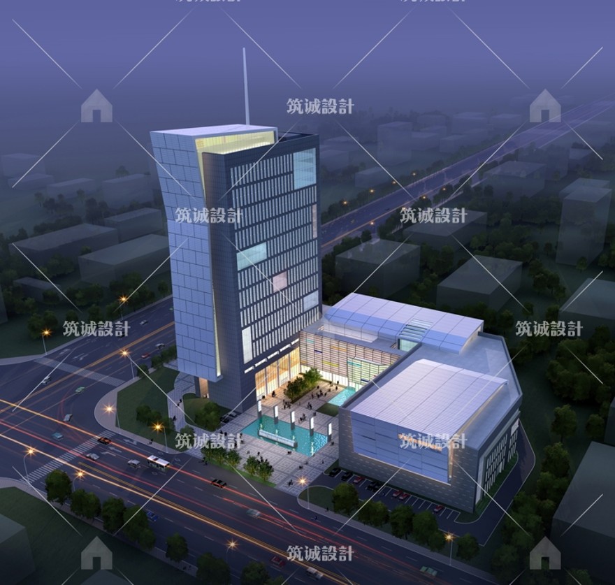 套办公楼综合楼高层住宅办公设计效果CAD施工图SU模型