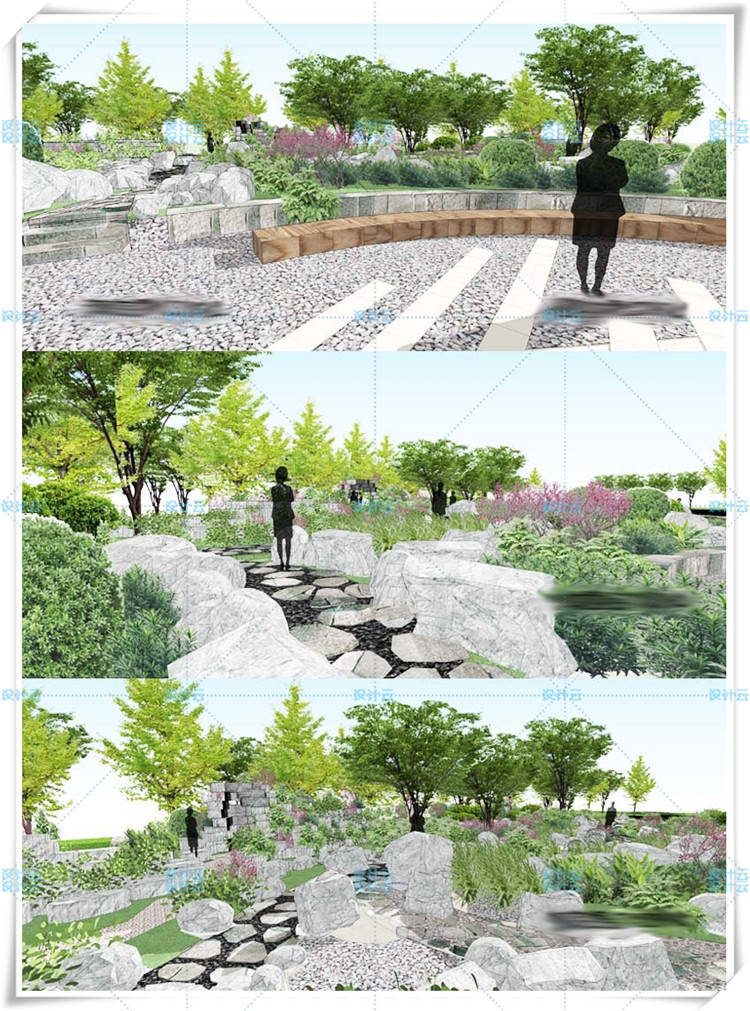 完整万科景观建筑规划项目艺术中心文本+施工图CAD+su模型城市规划设计公园景观文本