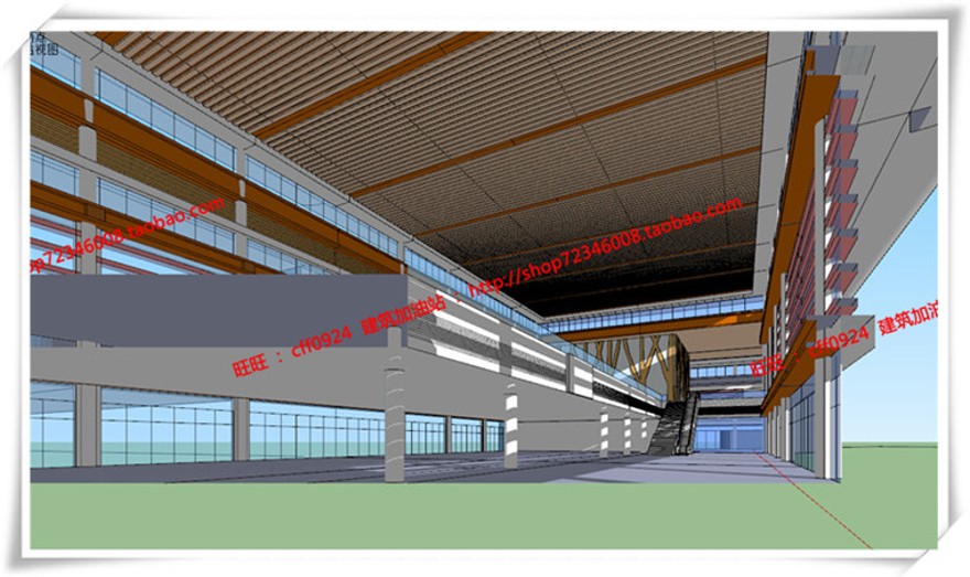 建筑图纸123火车站/车站方案设计有SU模型+效果图+ppt文本