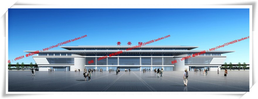 建筑图纸123火车站/车站方案设计有SU模型+效果图+ppt文本