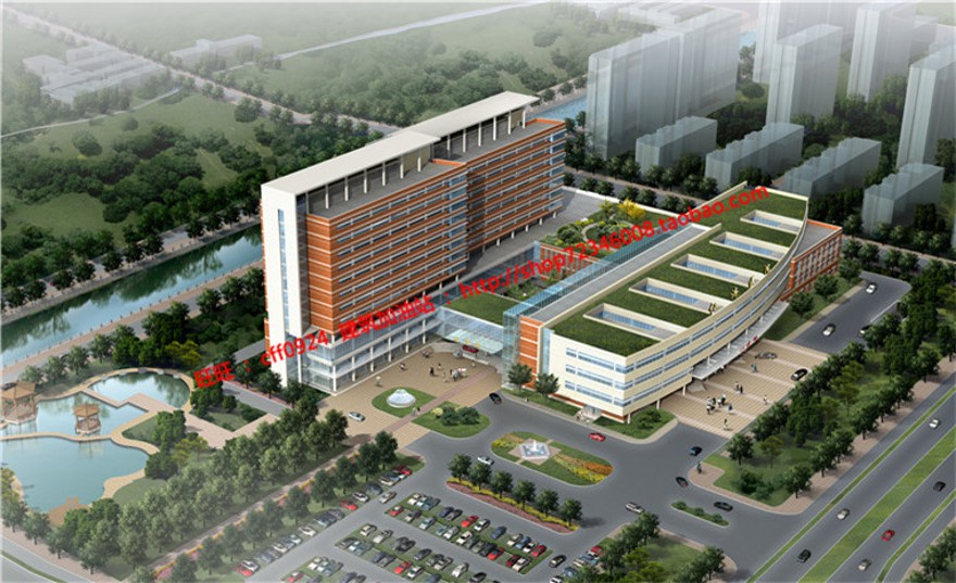 仁济医院建筑方案设计医疗中心su模型cad图纸效果图