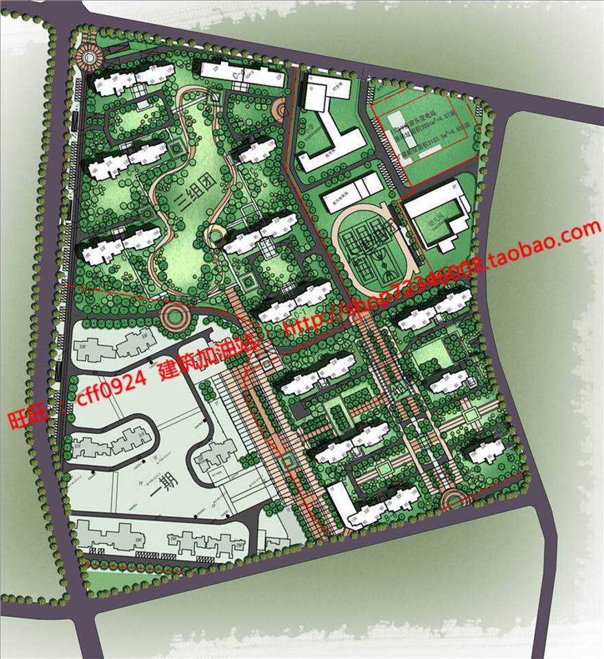 住宅区规划设计su模型cad总图文本jpg设计说明