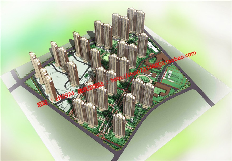 住宅区规划设计su模型cad总图文本jpg设计说明