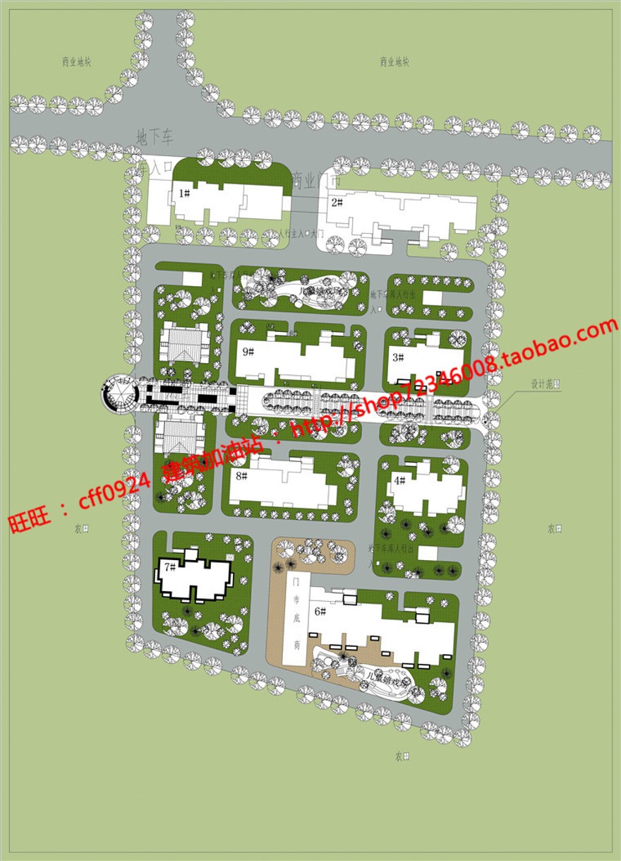 小型小区规划住宅区建筑方案设计cad图纸su模型