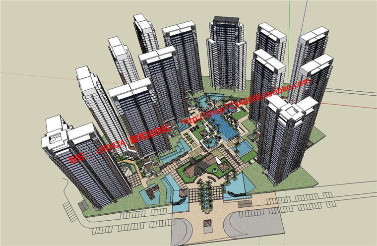 小区规划景观建筑规划项目中标方案设计cad总图户型3dmax模型效果图