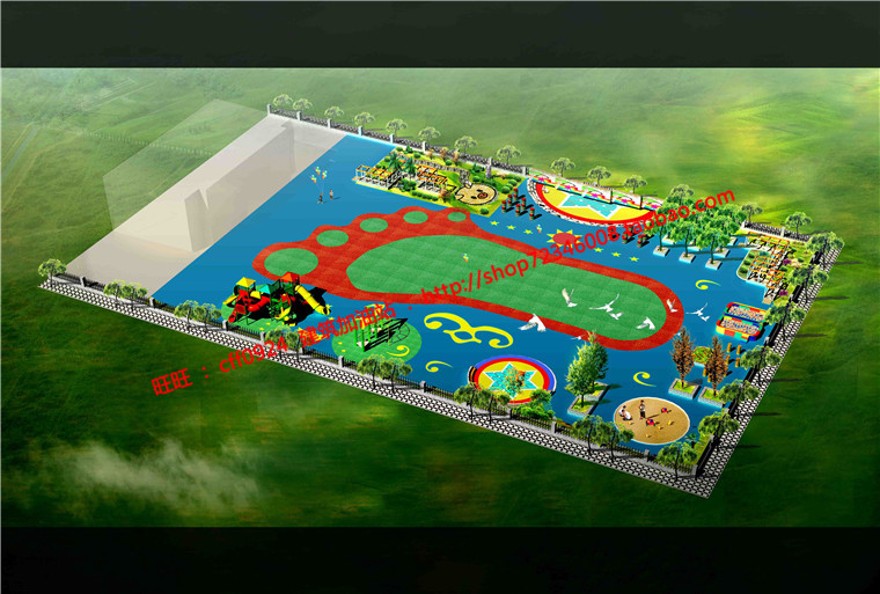 幼儿园景观广场小品设计儿童操场cad总图设计效果图建筑资源