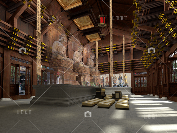资源素材古建寺庙佛像建筑室内设计CAD配套效果图原创设计素建筑资源