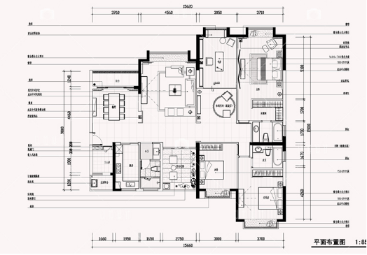 资源素材中式家装卧室客厅装修效果图带CAD施工图