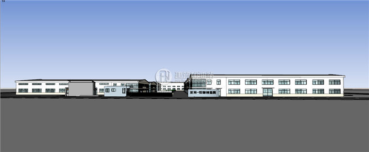 建筑图纸114工业厂房建筑方案设计包有SU模型+cad图纸+效果图