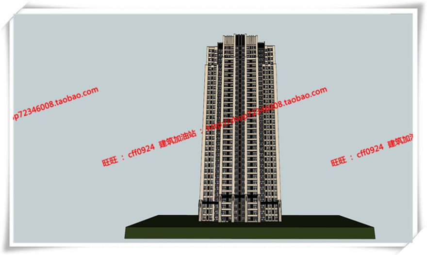 建筑图纸301高层住宅住宅楼单体住宅18F住宅楼cad图纸+su模型+效果图