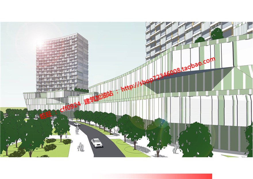 商业设计综合体酒店办公商业方案设计su模型sketchup效果图建筑资源