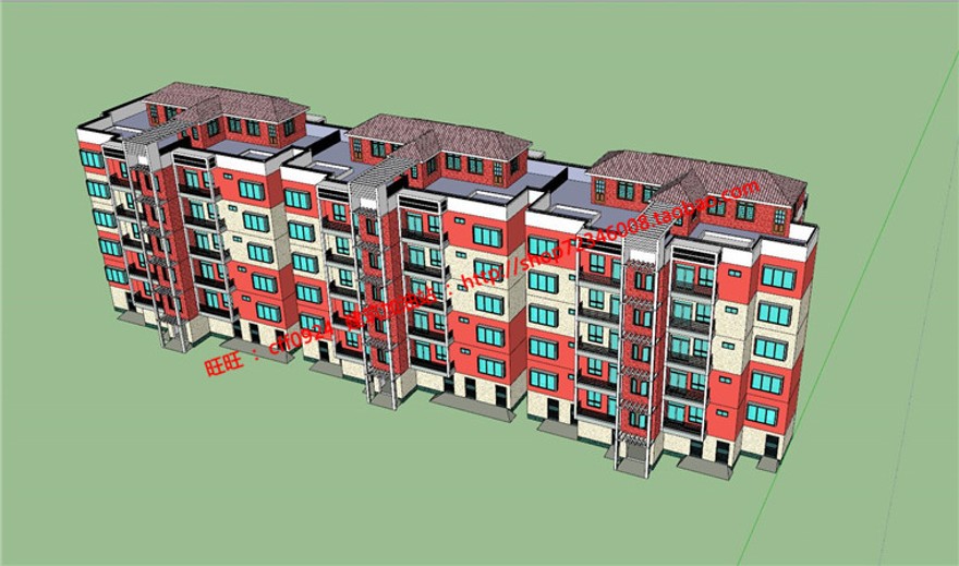 层单体住宅楼建筑方案设计cad图纸平立剖+su模型