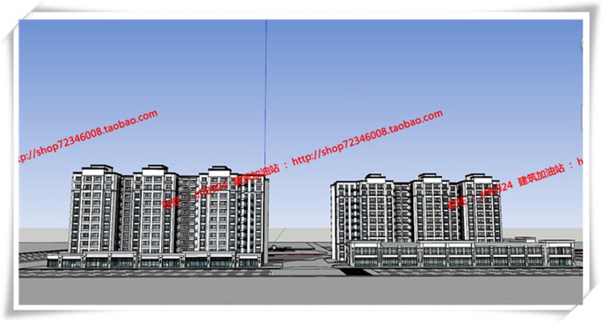 建筑图纸295轻水湾住宅高层住宅cad平立总+su模型+效果图+3Dmax