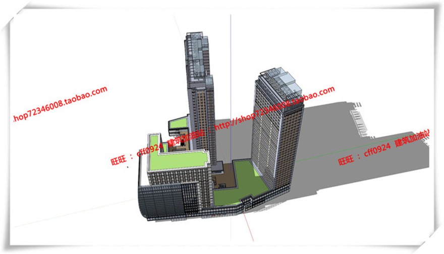 建筑图纸221徐州景观建筑规划项目公建办公商业cad平面立面总图skp/su模型+cad图纸